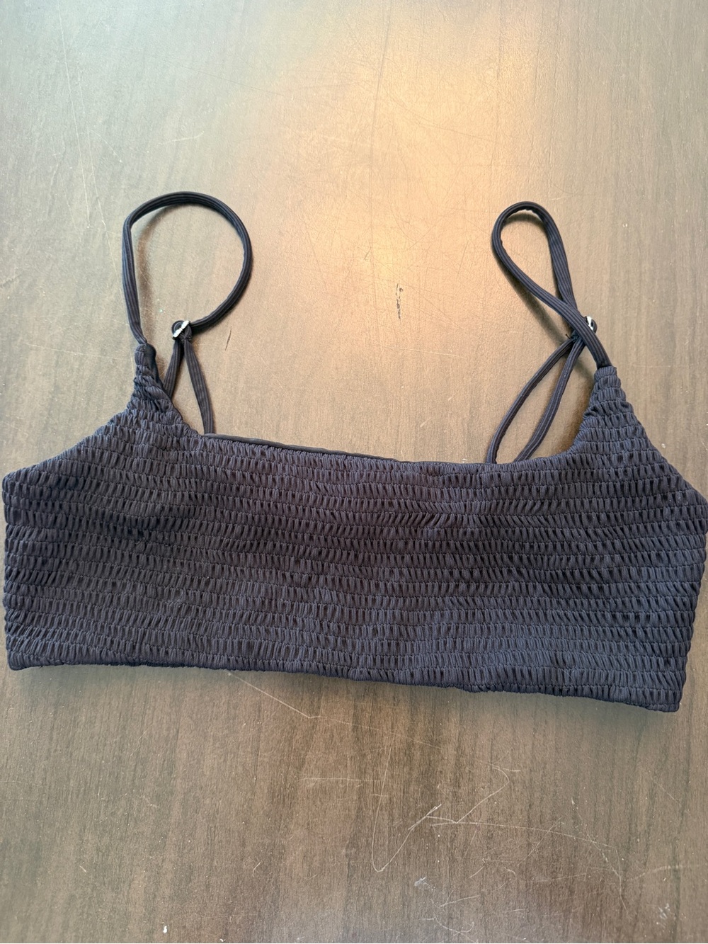 Aila Blue Alice Bikini Top Black Eco Rib Size S NWOT